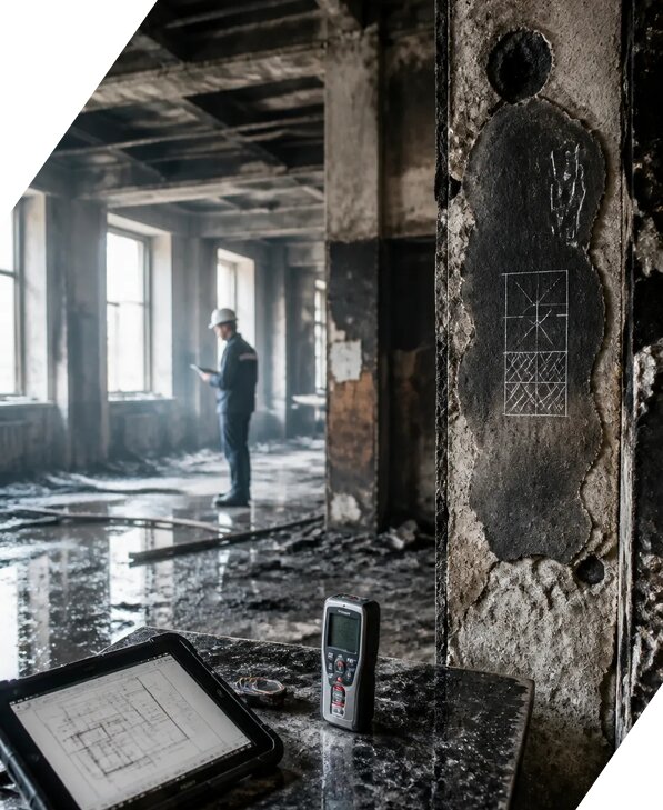 Обследование зданий после пожара в Ломоносове от 15368 р. | ЭкспертизаРоссия